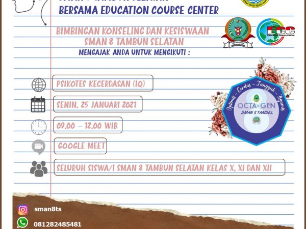 Psikotest Kecerdasan (IQ) SMAN 8 TAMBUN SELATAN Bersama Education Course Center