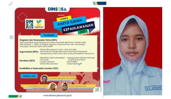 Siswi SMAN 8 Tamsel Juara 8 Besar Se-Prov.Jawa Barat Lomba Karya Ilmiah 2021
