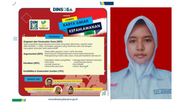 Siswi SMAN 8 Tamsel Juara 8 Besar Se-Prov.Jawa Barat Lomba Karya Ilmiah 2021